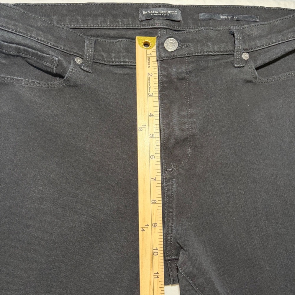Banana Republic Premium Denim Skinny Jeans Black‎ 33 Standard Mens 33x27 - Picture 7 of 10